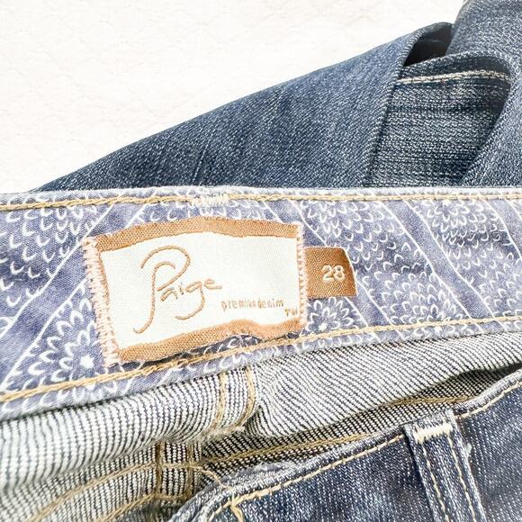 Paige Laurel Canyon Flare Leg Dark Wash Denim Jeans Size 28 - Picture 3 of 9